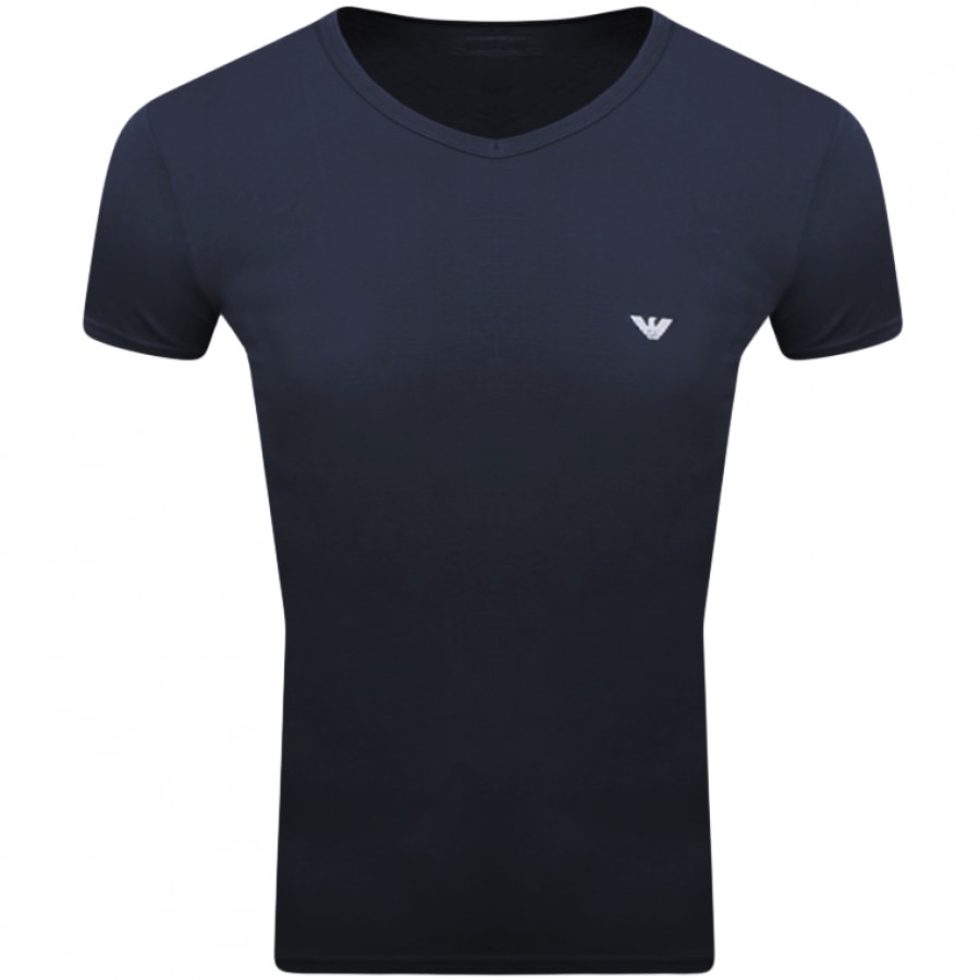 Alternative Image for ProductEmporio Armani 2 Pack V Neck Lounge T Shirts Navy2